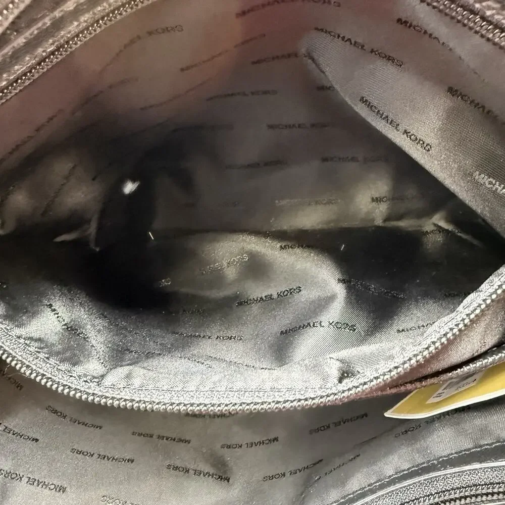 Michael Kors Limited Edition Voyager Pebbled Leather Love Tote Black Bag Purse